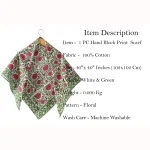 Lightweight Cotton Scarf Floral Print Cotton Fabric Stole - Image 7