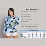 Long Puff Sleeve Casual Shirt Blue Floral Printed - Image 9