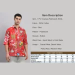 Luxury Red Patchwork Oversized Cotton T Shirt For Men's - Image 8