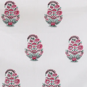 Luxury Soft Cotton Bathroom Towel Hand Block Floral Print - Image 5