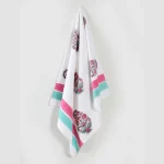 Luxury Soft Cotton Bathroom Towel Hand Block Floral Print - Image 2