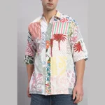Men's Hawaiian Patchwork Shirts Short Sleeve - Image 4