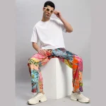 Men's Patchwork Baggy Trousers/Pants