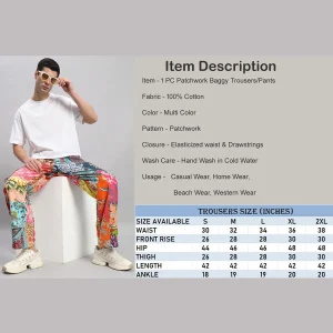 Men's Patchwork Baggy Trousers/Pants - Image 8