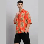 Men's Tiger Stripes Print Oversized Shirt - Image 3