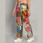 Multi Color Patchwork Baggy Trousers For Women - Image 4