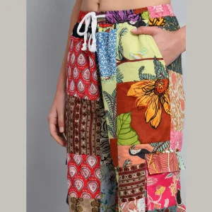 Multi Color Patchwork Baggy Trousers For Women - Image 6