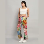 Multi Color Patchwork Baggy Trousers For Women - Image 2