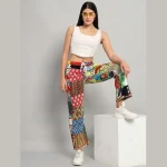 Multi Color Patchwork Baggy Trousers For Women