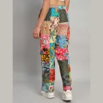 Multi Color Patchwork Baggy Trousers For Women - Image 7