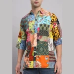 Multi Patchwork Oversized Shirts for Men's - Image 4