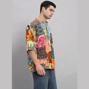 Multi Patchwork Oversized Shirts for Men's - Image 5