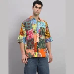Multi Patchwork Oversized Shirts for Men's - Image 2