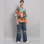 Multi Patchwork Oversized Shirts for Men's - Image 3