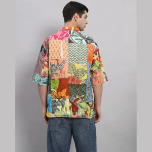 Multi Patchwork Oversized Shirts for Men's - Image 7