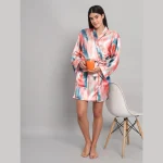 Multi Tie Dye Print Nightwear Kimono Bath Robe