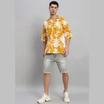 New Mustard Floral Print Cotton Shirts