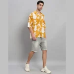 New Mustard Floral Print Cotton Shirts - Image 5