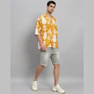 New Mustard Floral Print Cotton Shirts - Image 5