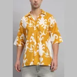 New Mustard Floral Print Cotton Shirts - Image 9
