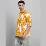 New Mustard Floral Print Cotton Shirts - Image 4