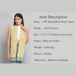 Paisley Printed Cotton Scarf/Shawl/Scarves/Stole for Women - Image 7