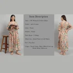 Peach Color Kaftan Women Nightwear Gown Dress - Image 7