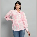 Pink Floral Print Pure Cotton T-Shirts - Image 2