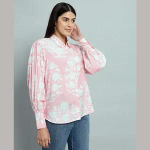 Pink Floral Print Pure Cotton T-Shirts - Image 4