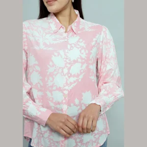 Pink Floral Print Pure Cotton T-Shirts - Image 5