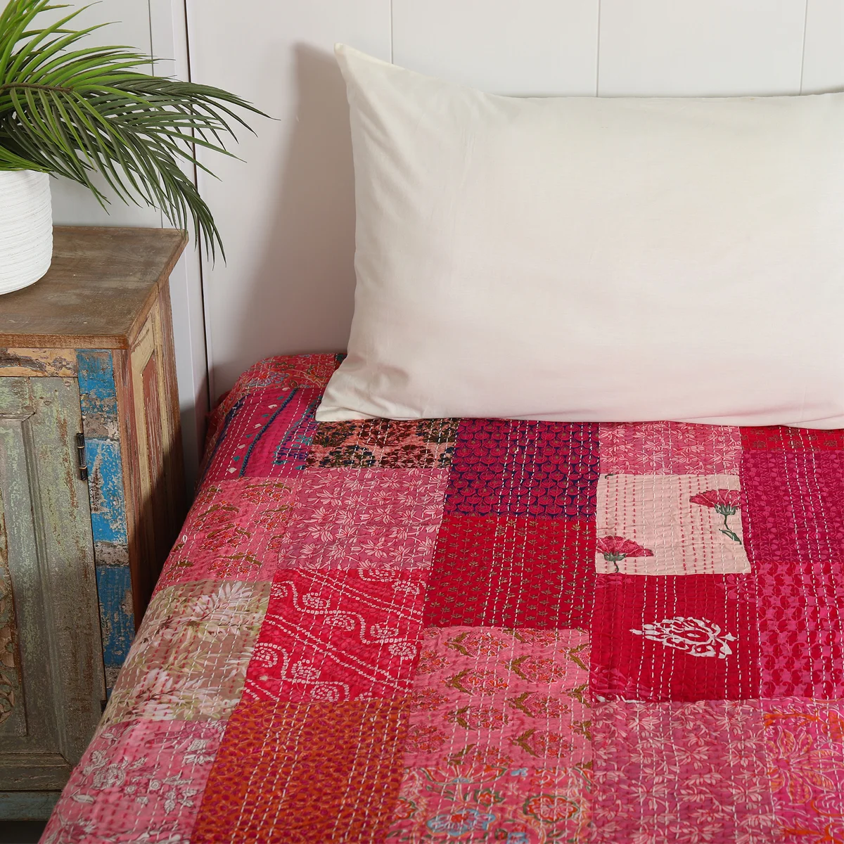 Pink patchwork throw best sale