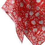 Red Floral Print Women Neck Wraps Cotton Scarf - Image 6