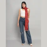 Red Jaipuri Bandhej Printed Chinon Dupatta - Image 4