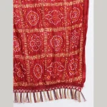 Red Jaipuri Bandhej Printed Chinon Dupatta - Image 6
