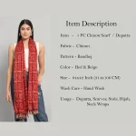 Red Jaipuri Bandhej Printed Chinon Dupatta - Image 7