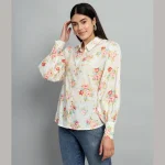 Stylish Long Puff Sleeve Shirts For Women's Floral Printed - Image 2
