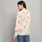 Stylish Long Puff Sleeve Shirts For Women's Floral Printed - Image 6