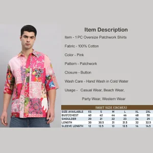 Summer Short Sleeve Oversized Shirt Pink Patchwork - Image 8