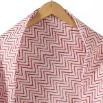 Traditional Hand Block Print Scarf White & Red Zigzag Scarves - Image 3
