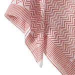 Traditional Hand Block Print Scarf White & Red Zigzag Scarves - Image 5