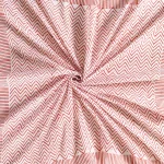 Traditional Hand Block Print Scarf White & Red Zigzag Scarves - Image 6