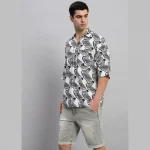 White And Black Zebra Print Loose Shirts For Men's - Image 4