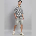 White And Black Zebra Print Loose Shirts For Men's - Image 5