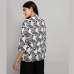 White and Black Zebra Printed Cotton Oversized Shirt - Image 9