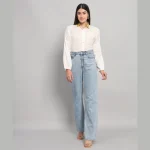 White Bishop Sleeve Button Up Cotton Shirts - Image 6