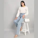 White Bishop Sleeve Button Up Cotton Shirts - Image 7
