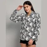White & Black Zebra Printed Button Down Shirts - Image 3