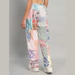 White Patchwork Cotton Baggy Trousers - Image 7