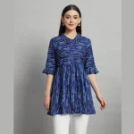 Women Casual Wear Blue Tops Dress S-2XL - Image 2