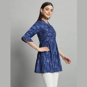 Women Casual Wear Blue Tops Dress S-2XL - Image 4